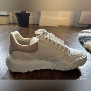 Alexander McQueen White and Beige Sneakers
